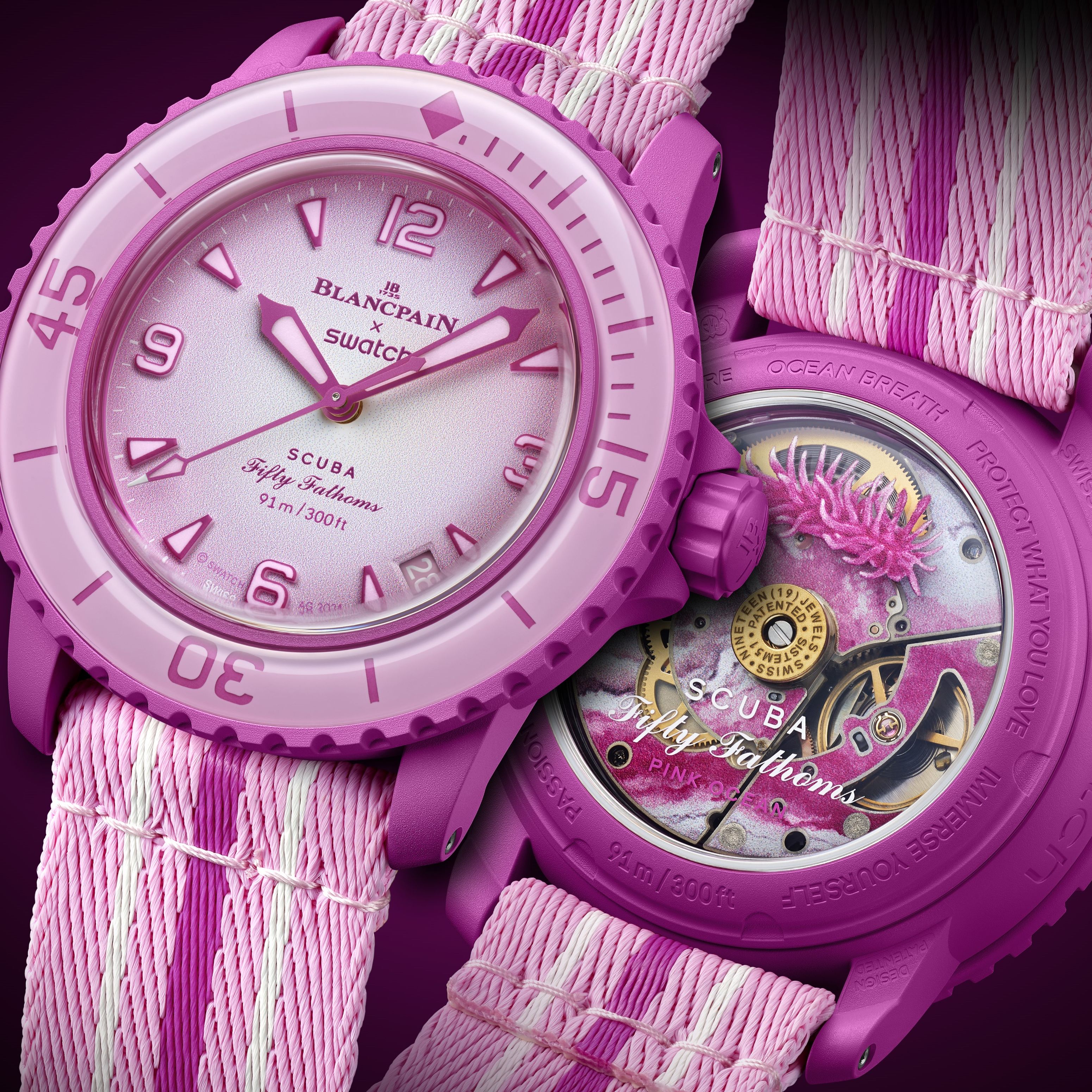 New Swatch x Blancpain Fifty Fathoms Pink Ocean might be my
