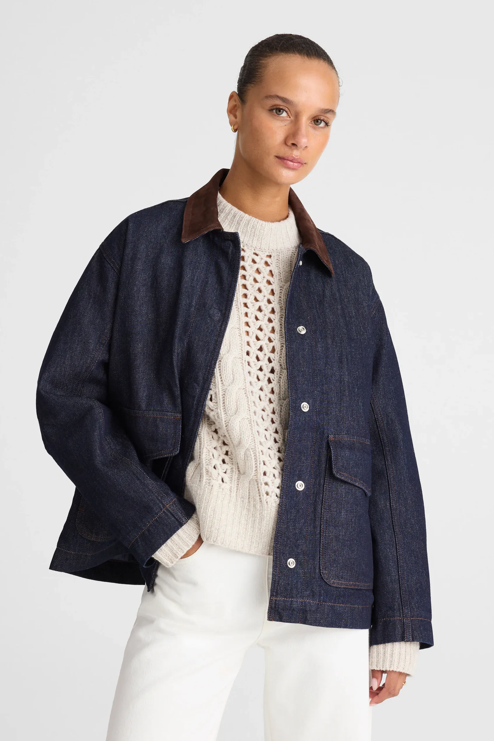 Denim Chore Jacket in Rinse Wash