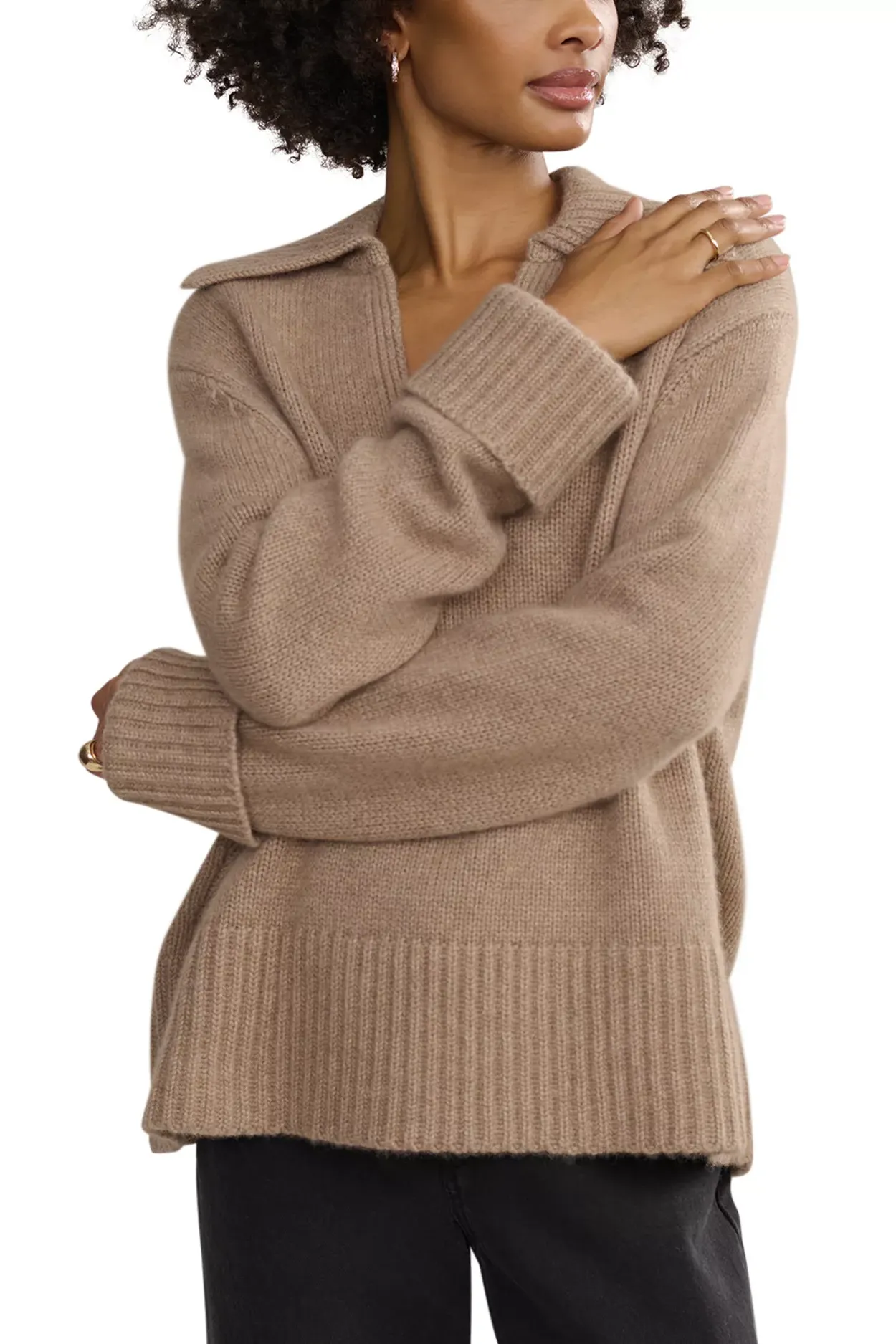 Phoebe Cashmere Polo Sweater