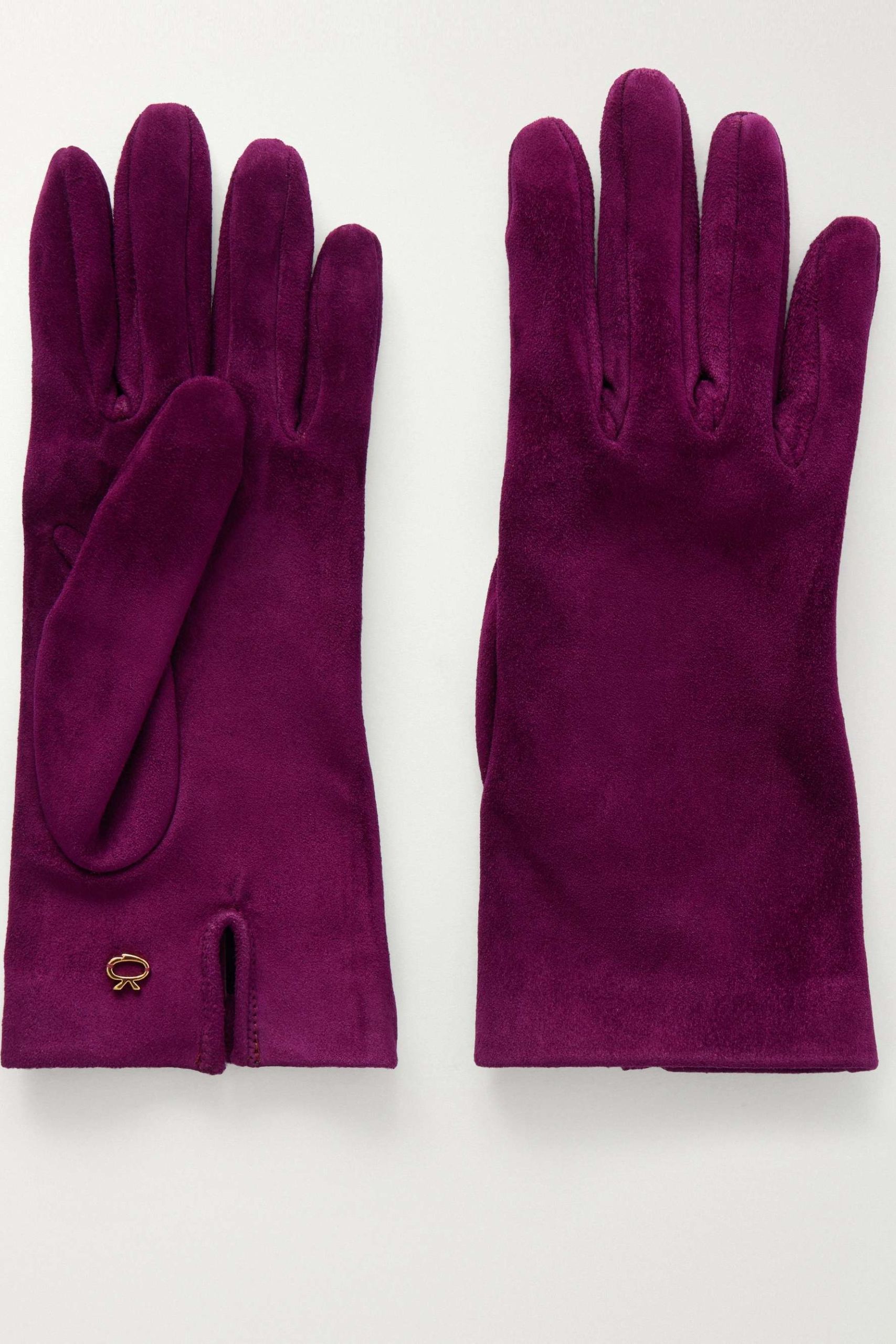 Logo-Embellished Suede Gloves