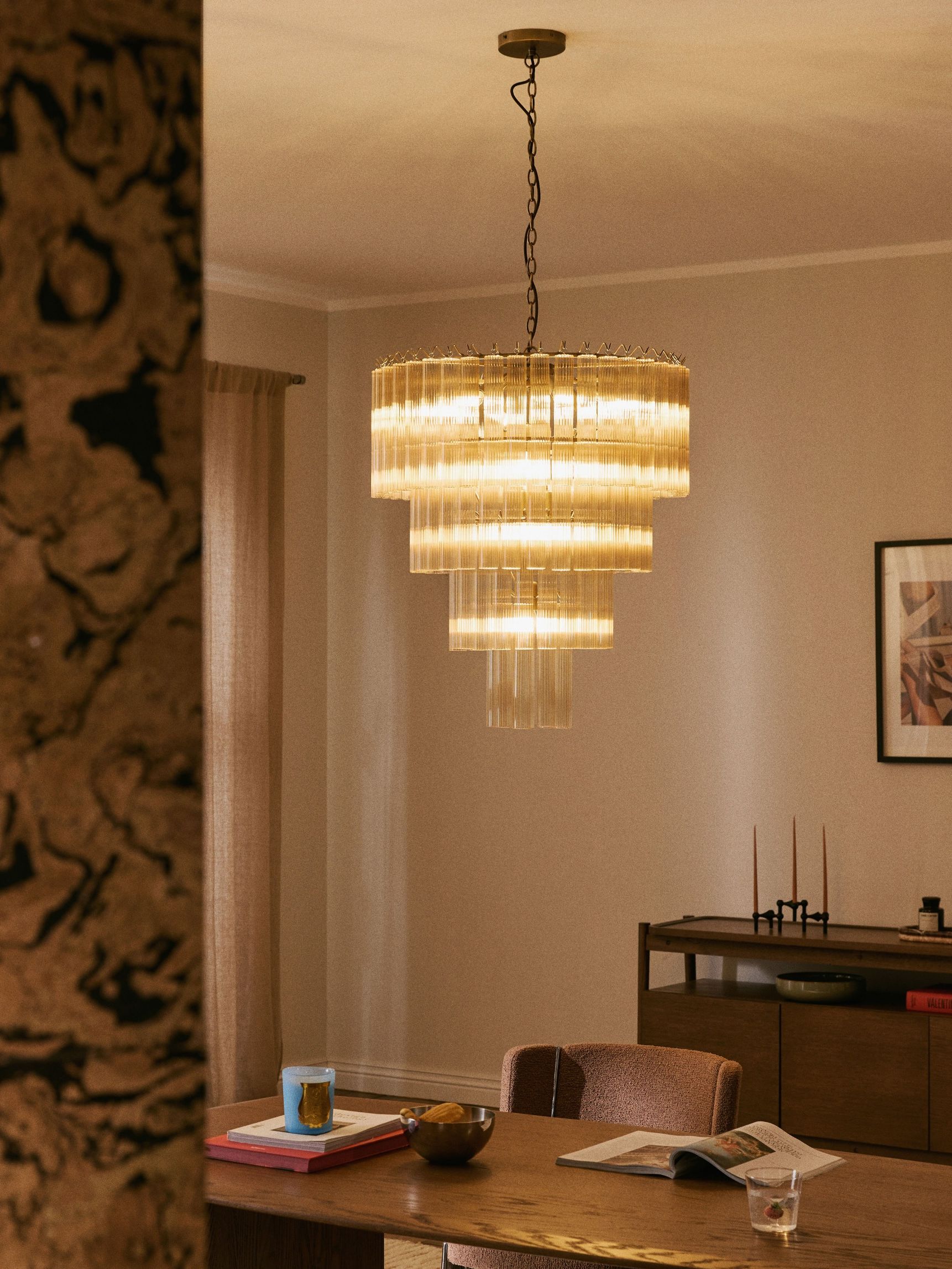 Large Glass Chandelier Janae