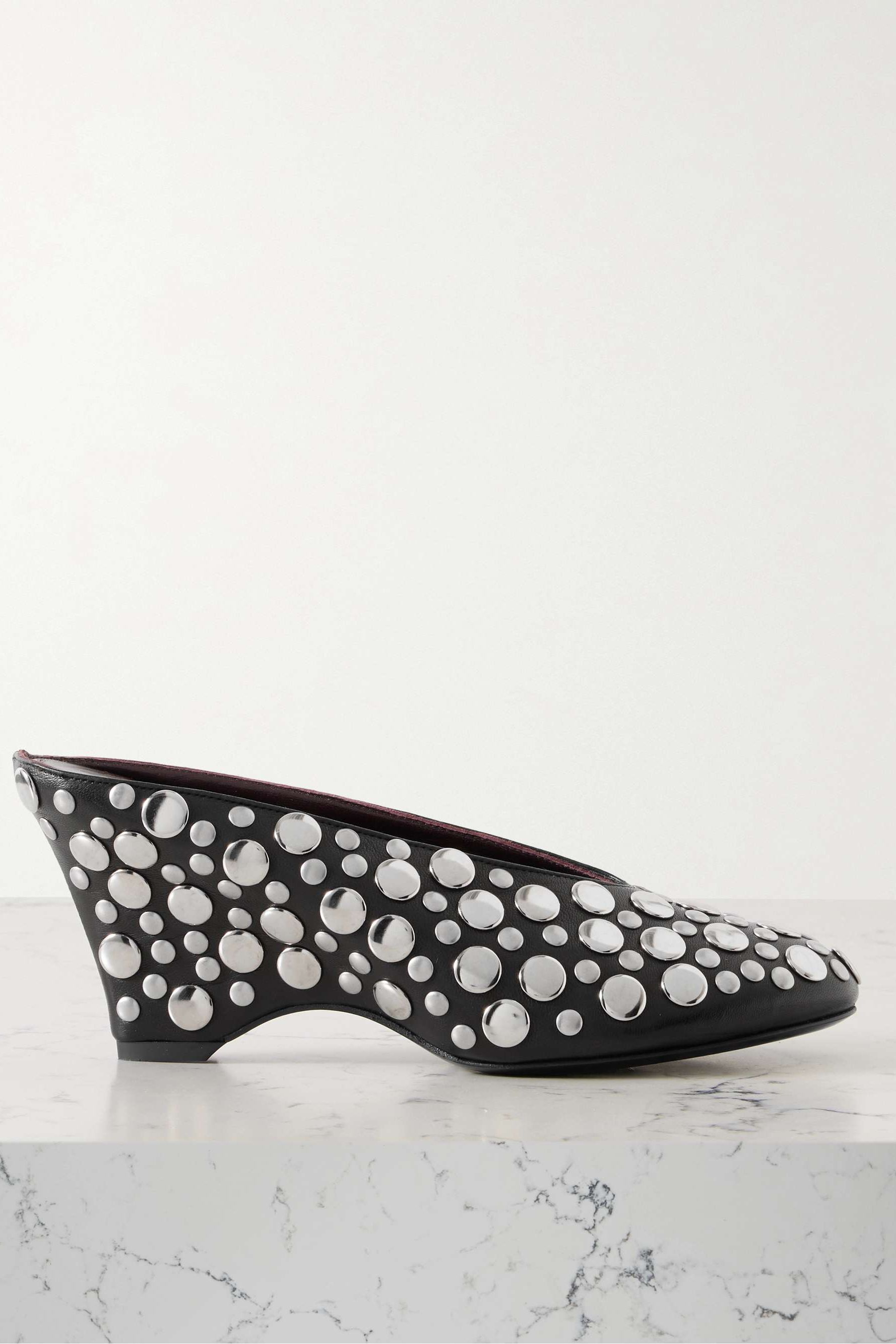 Cloak Studded Leather Mules