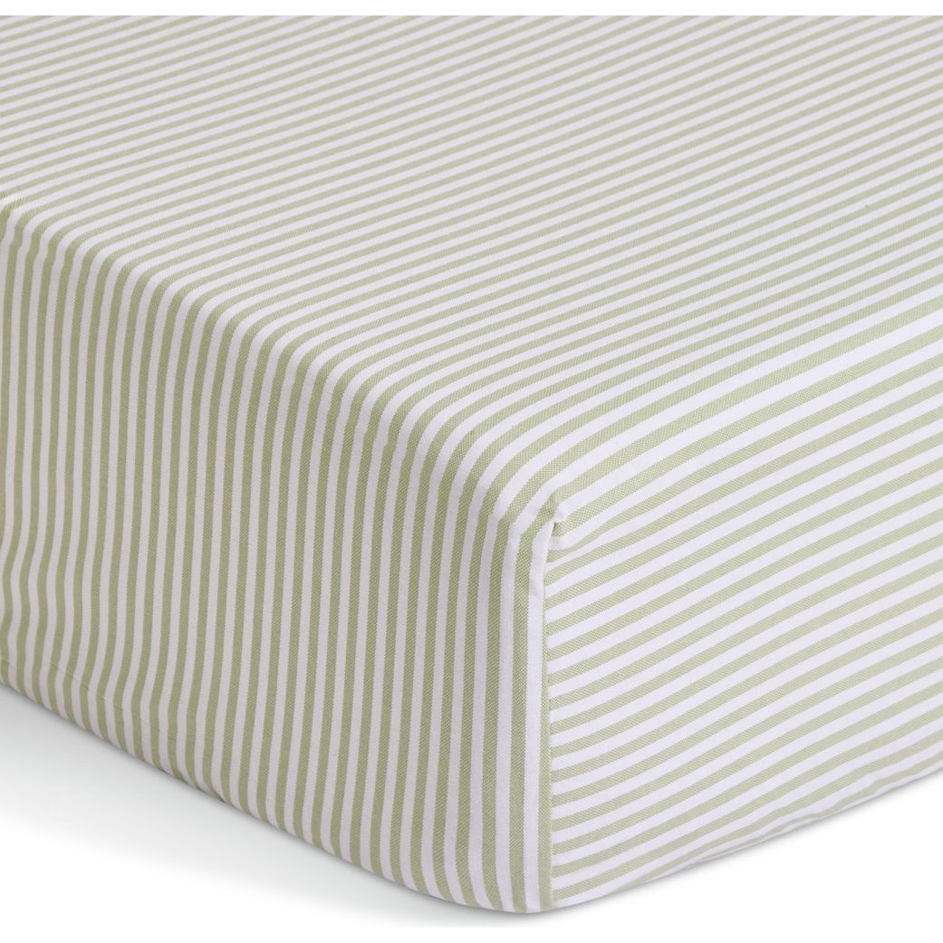 Habitat Green Stripe Printed Fitted Sheet - Single