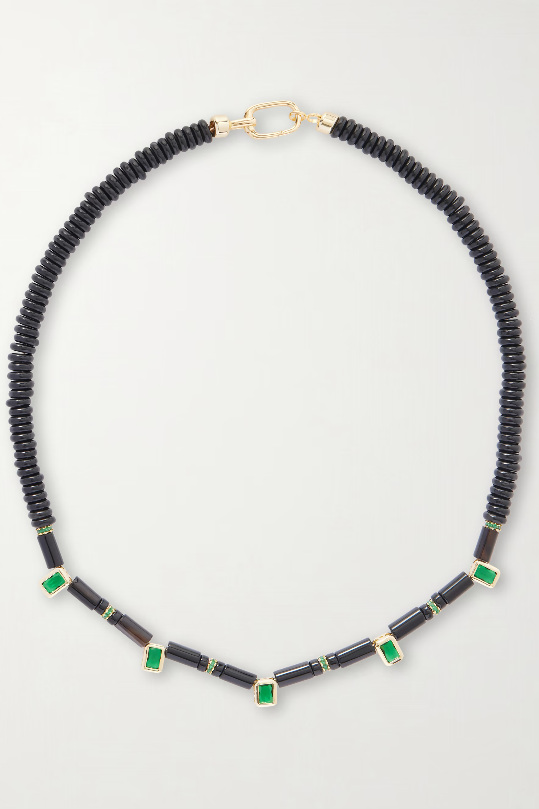 Martha Calvo, Noir gold-tone crystal beaded necklace