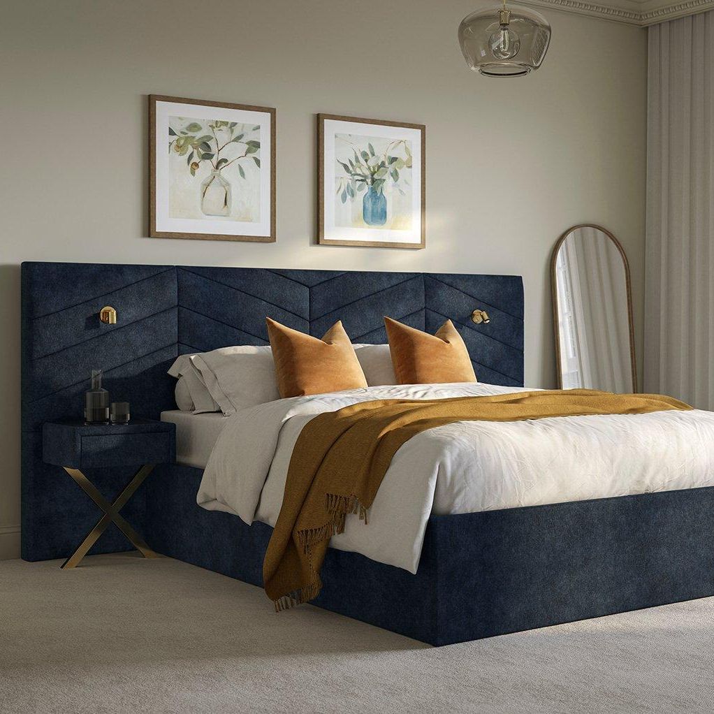 Saffron Upholstered Ottoman Bed Frame With Bedside Tables