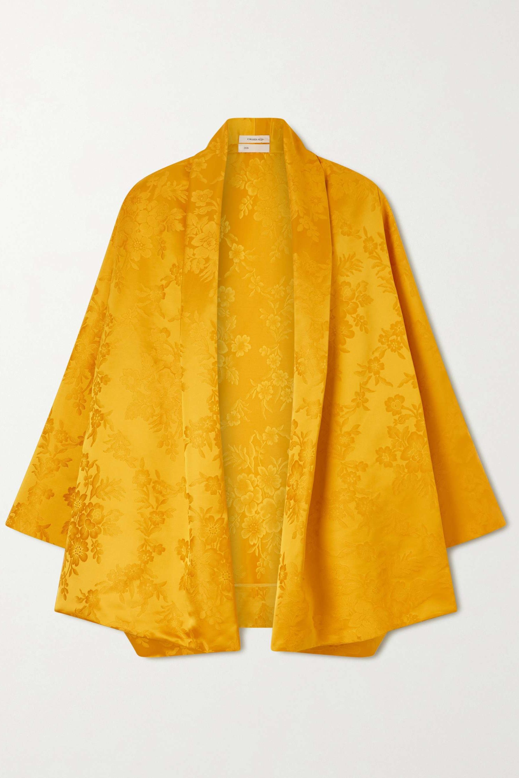 Floral-Jacquard Cotton-Blend Cape