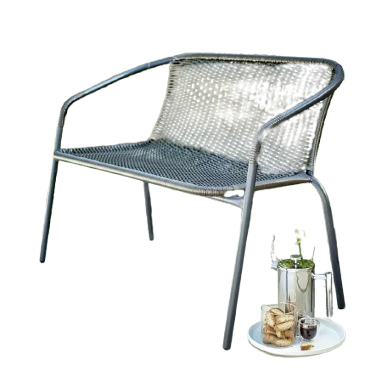 Argos Home, Argos Home 2 Seater Steel &amp;amp; Wicker Effect Garden Bench-Brown