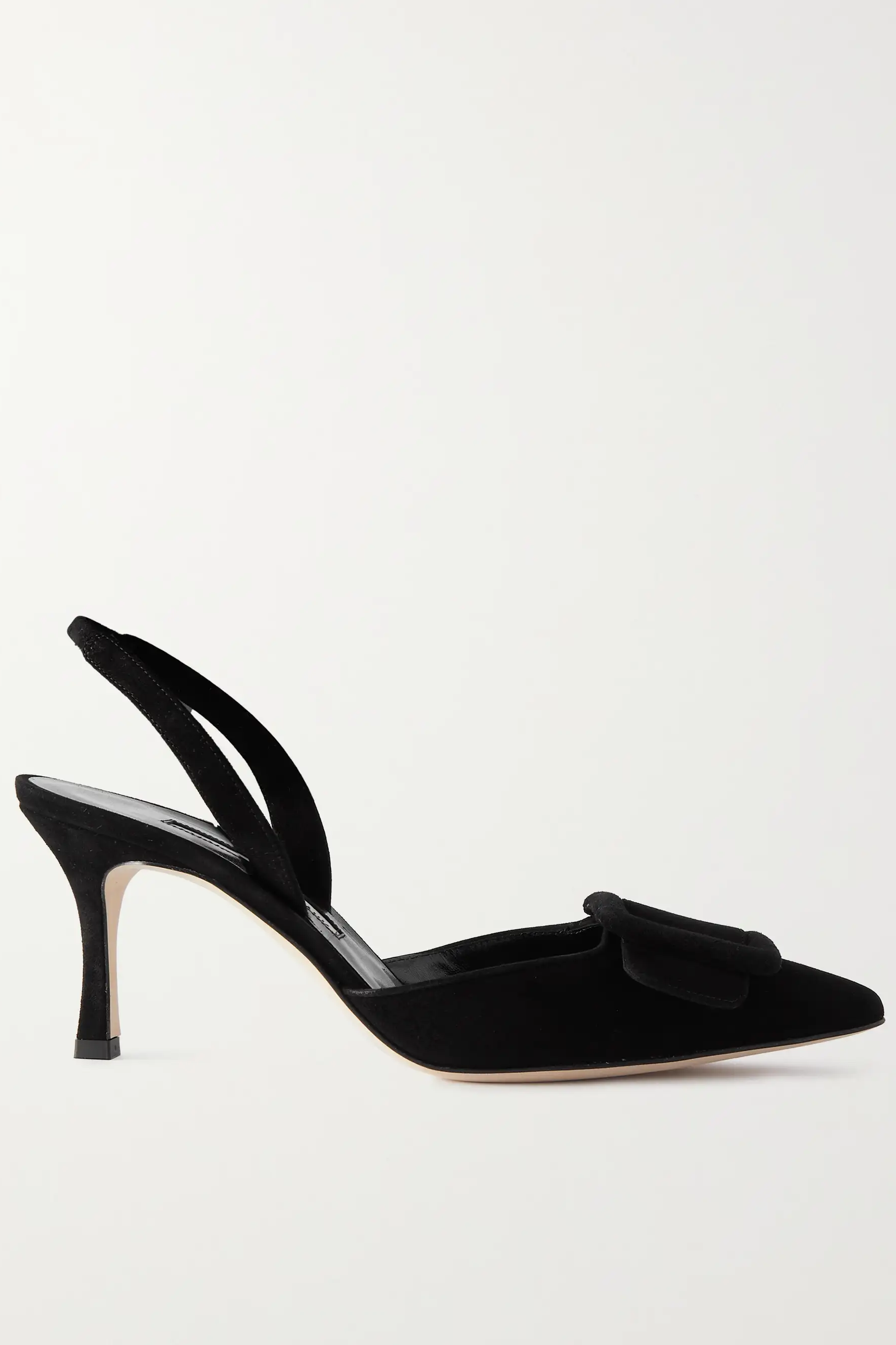 Manolo Blahnik, Maysli 70 Buckled Suede Slingback Pumps