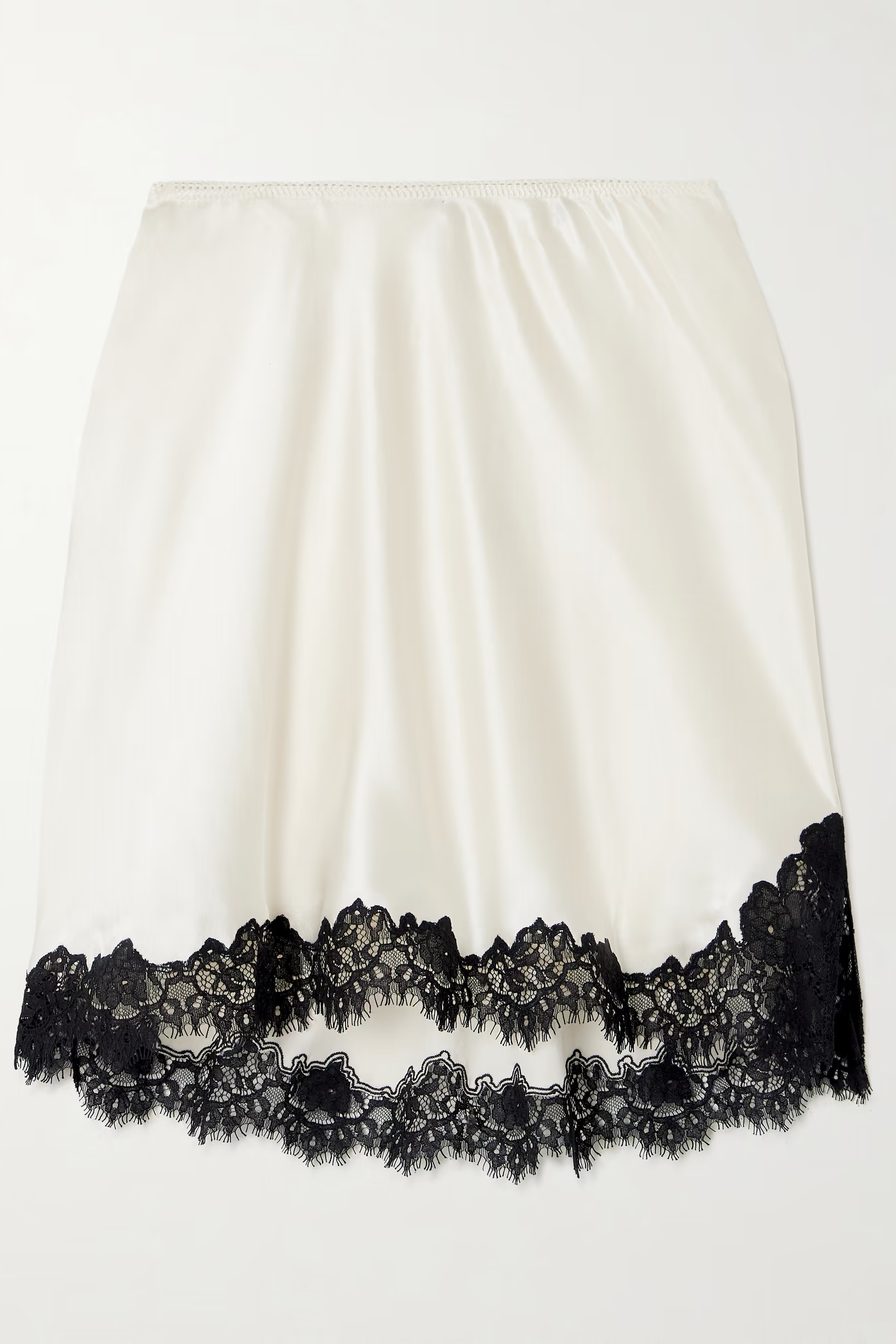 D&amp;ocirc;en, Giuliette Lace-Trimmed Floral-Print Silk-Charmeuse Skirt