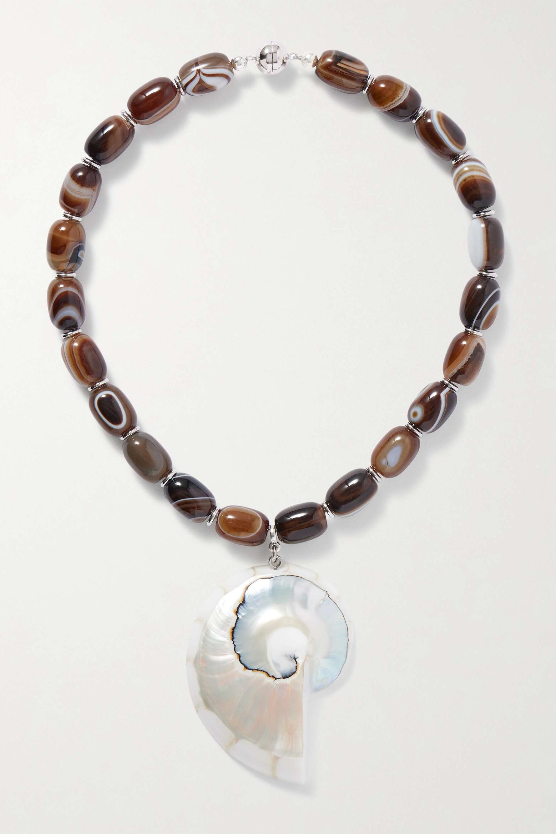 Firenze Silver-Tone, Resin and Shell Necklace