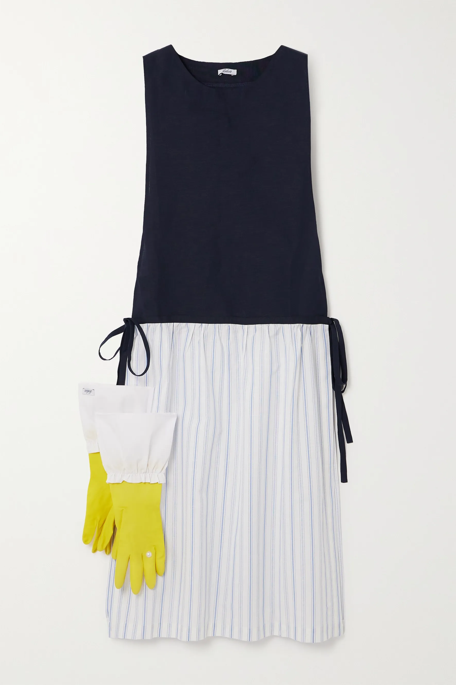 Gohar World, Hands on Host Faux Pearl-Embellished Apron and Gloves Set