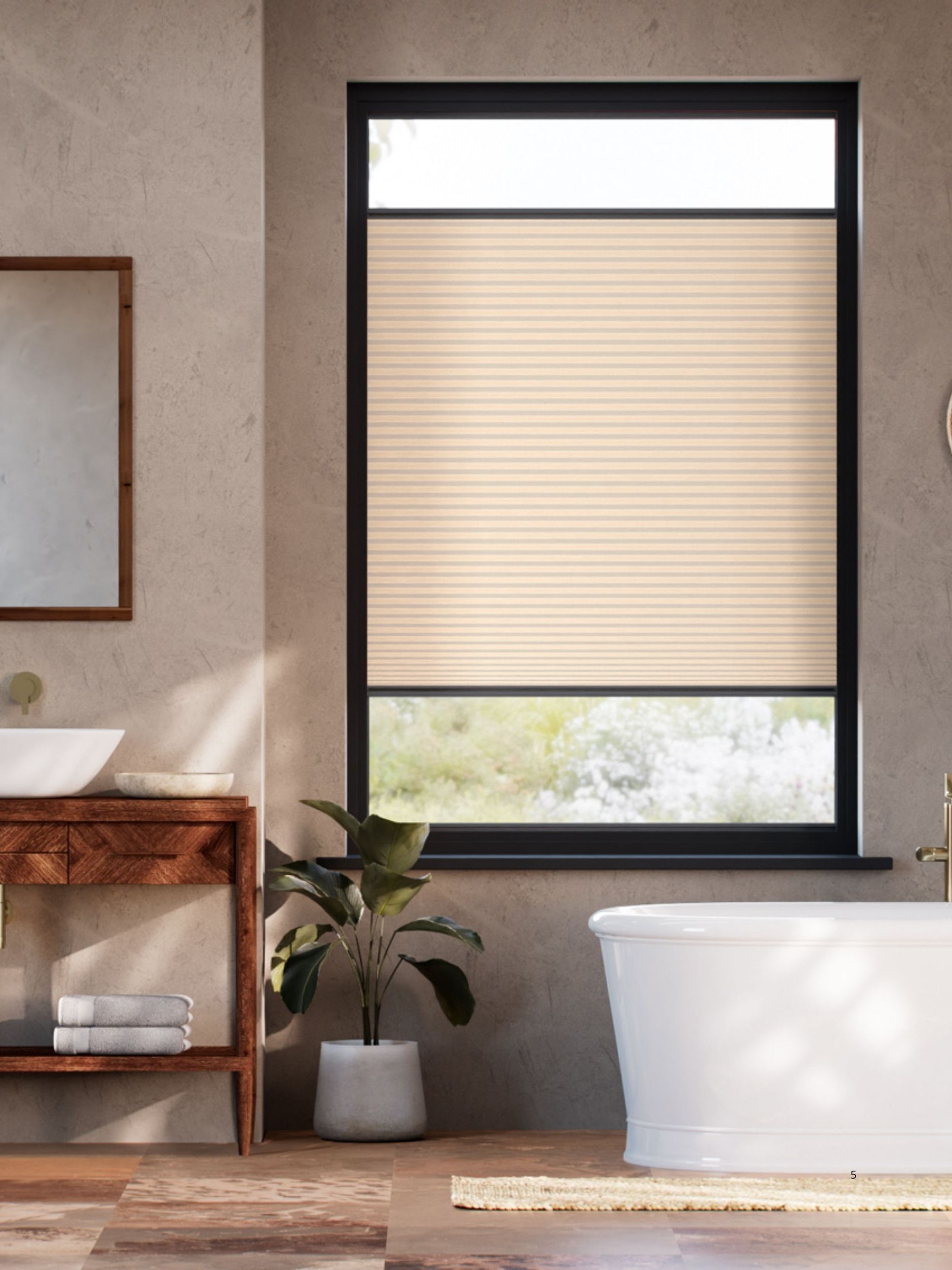 Blinds2Go, Stick On DuoLight Almond Thermal Blind