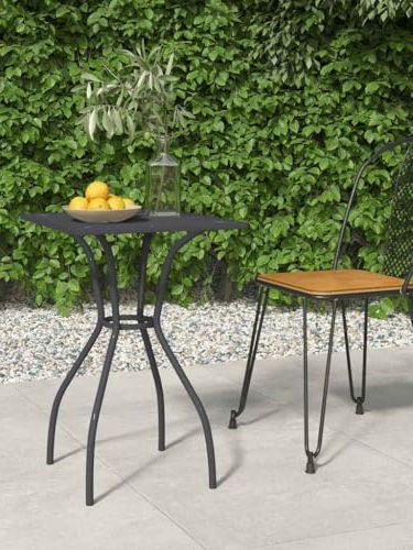 Vidaxl Garden Table, Outdoor Table for Camping Picnic, Dining Table for Patio Terrace, Coffee Table, Modern Style, Anthracite Steel Mesh