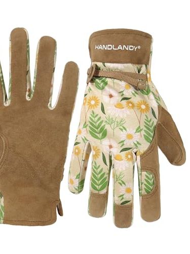 Brown Floral Gardening Gloves 