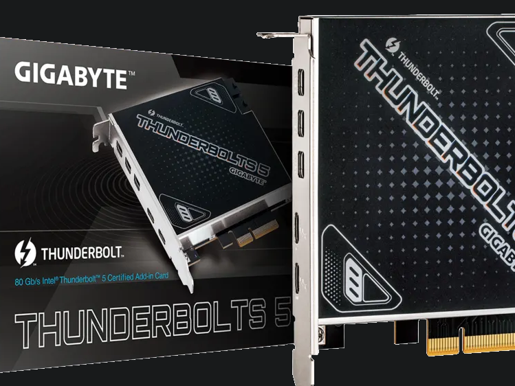 Gigabyte introduces Thunderbolt 5 PCIe 4 card with up to 120