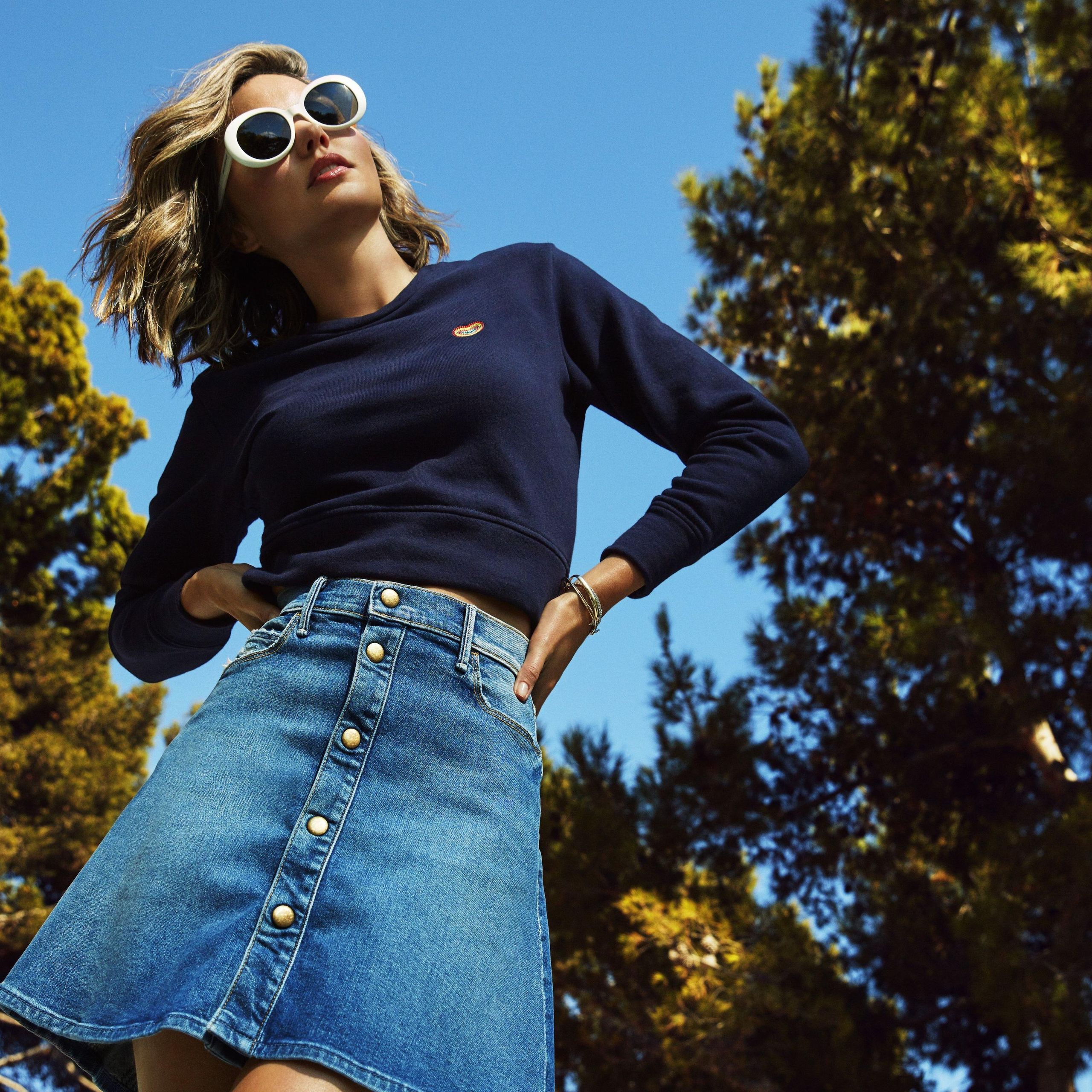 miranda kerr denim dress Miranda Kerr's lessons in double denim