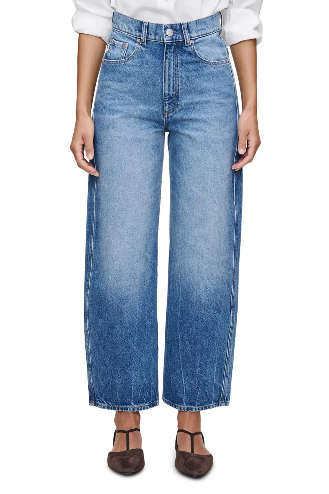 Taylor Relaxed Barrel High Rise Jeans in North Water