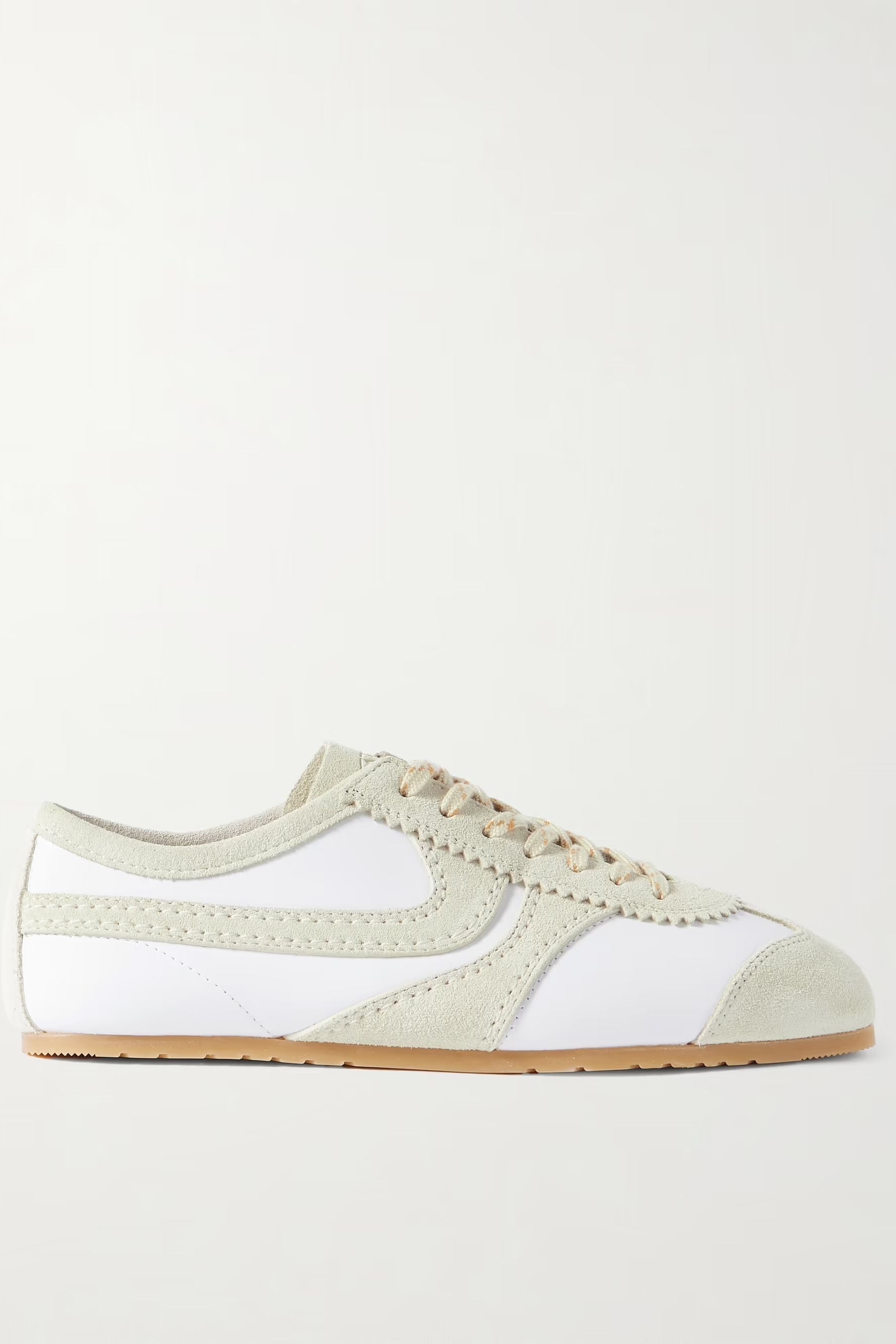white and cream suede sneakers 