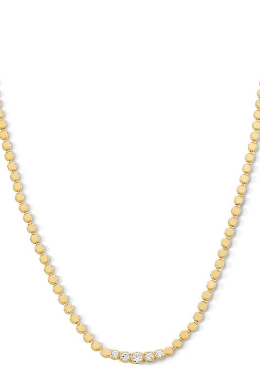 Zales Lab-Grown Diamond Five Stone Bead Chain Necklace