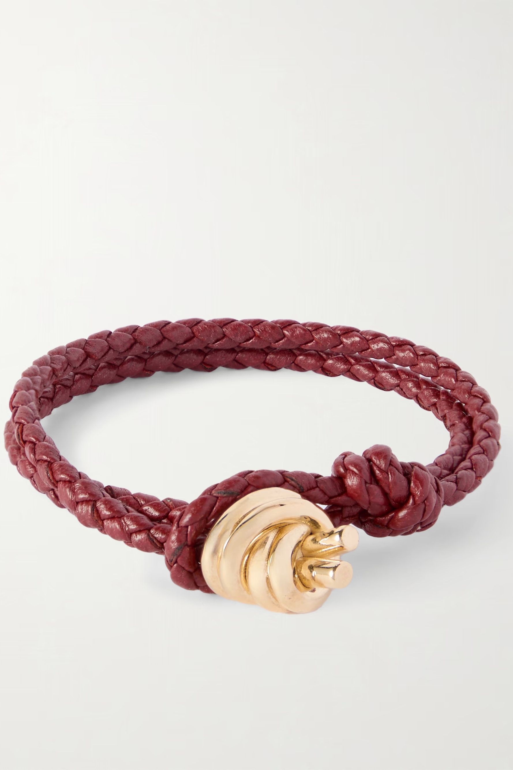 Bottega Veneta, Intrecciato Leather and Gold-Tone bracelet