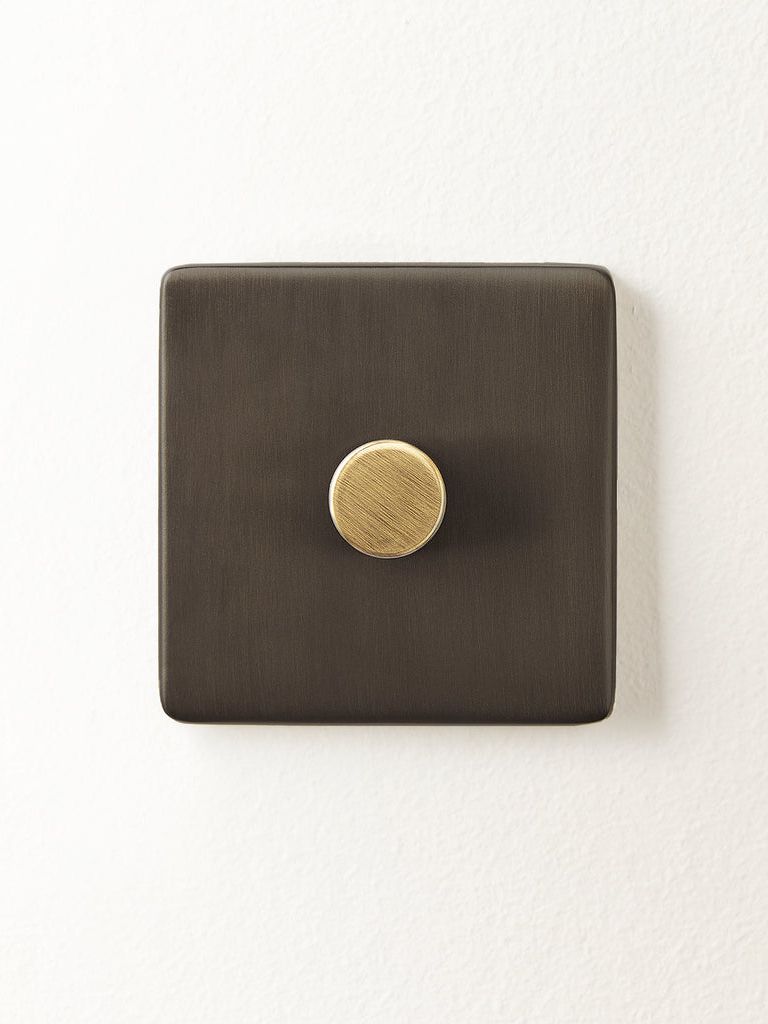 One Gang 2 Way Florence Dimmer Switch in Bronze
