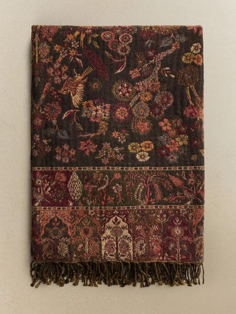 multi-colored patterned throw blanket