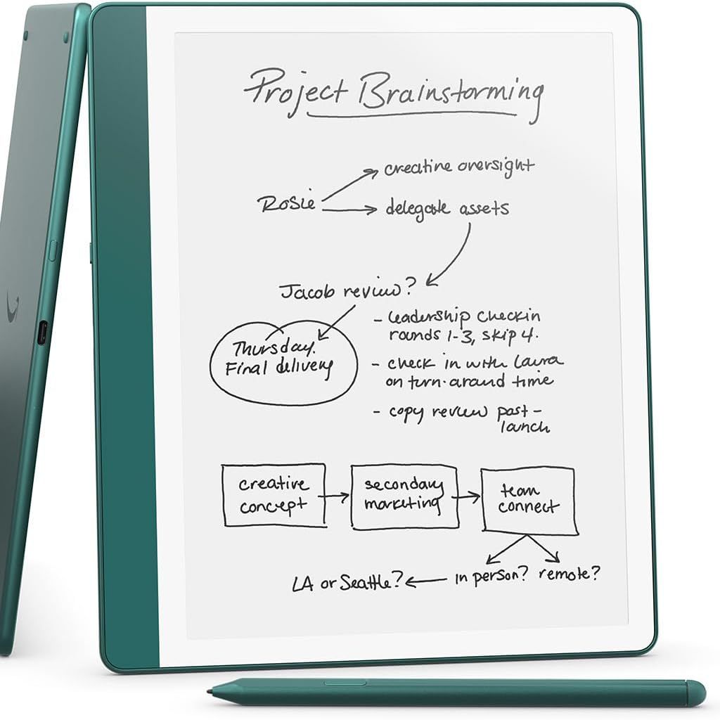Amazon Kindle Scribe (64gb) - Your Notes, Documents and Books, All in One Place. With Built-In Ai Notebook Summarization. Includes Premium Pen - Metallic Jade