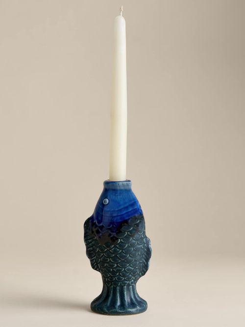 Fish Ceramic Dinner Candle Holder