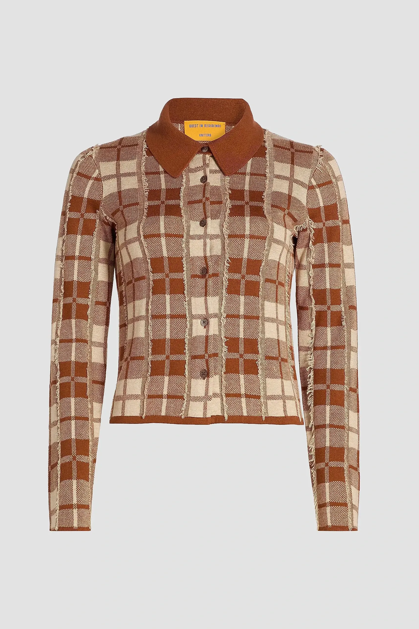 Fringe Plaid Silk-Linen Shirt