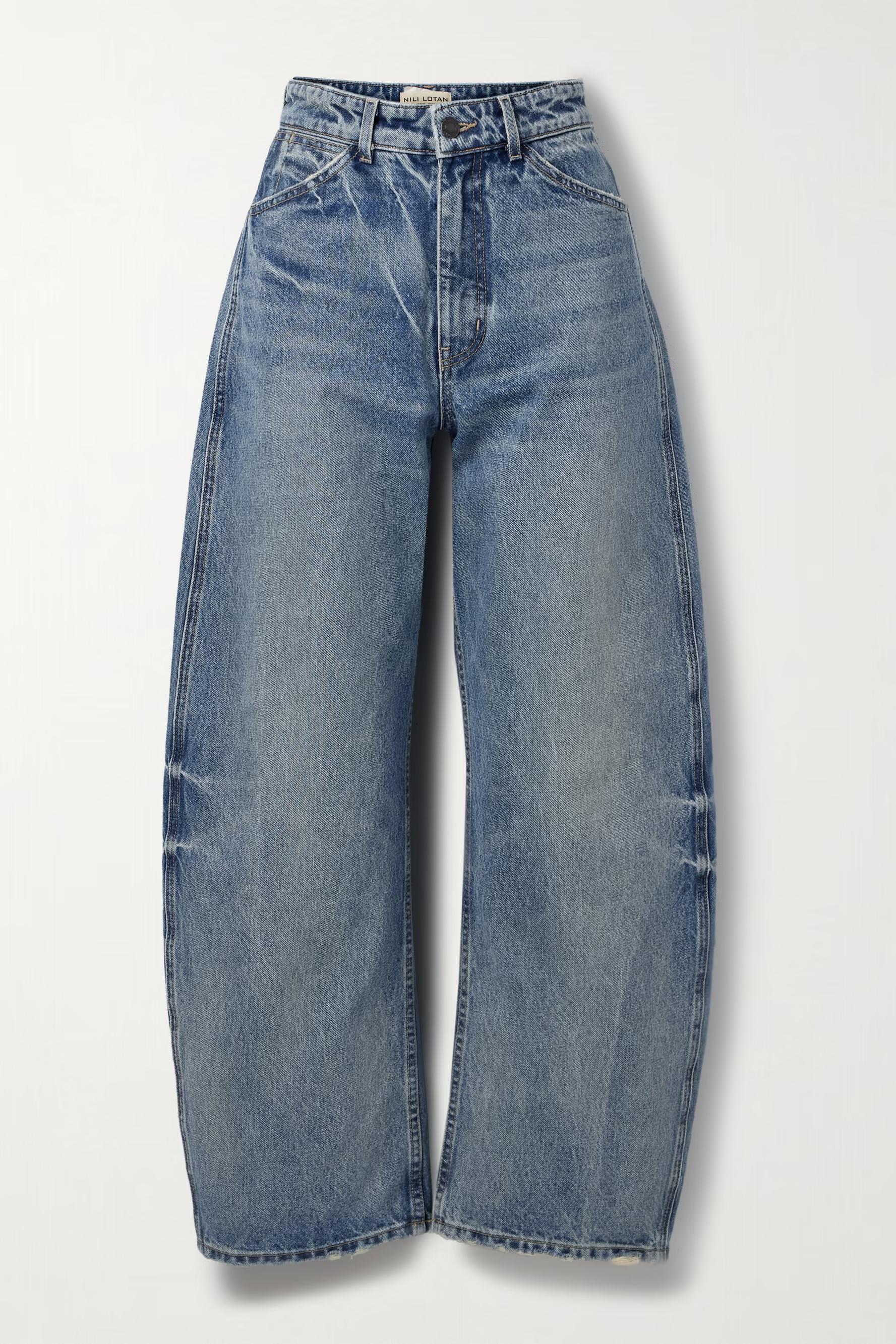 Nili Lotan, Otis Mid-Rise Barrel-Leg Jeans