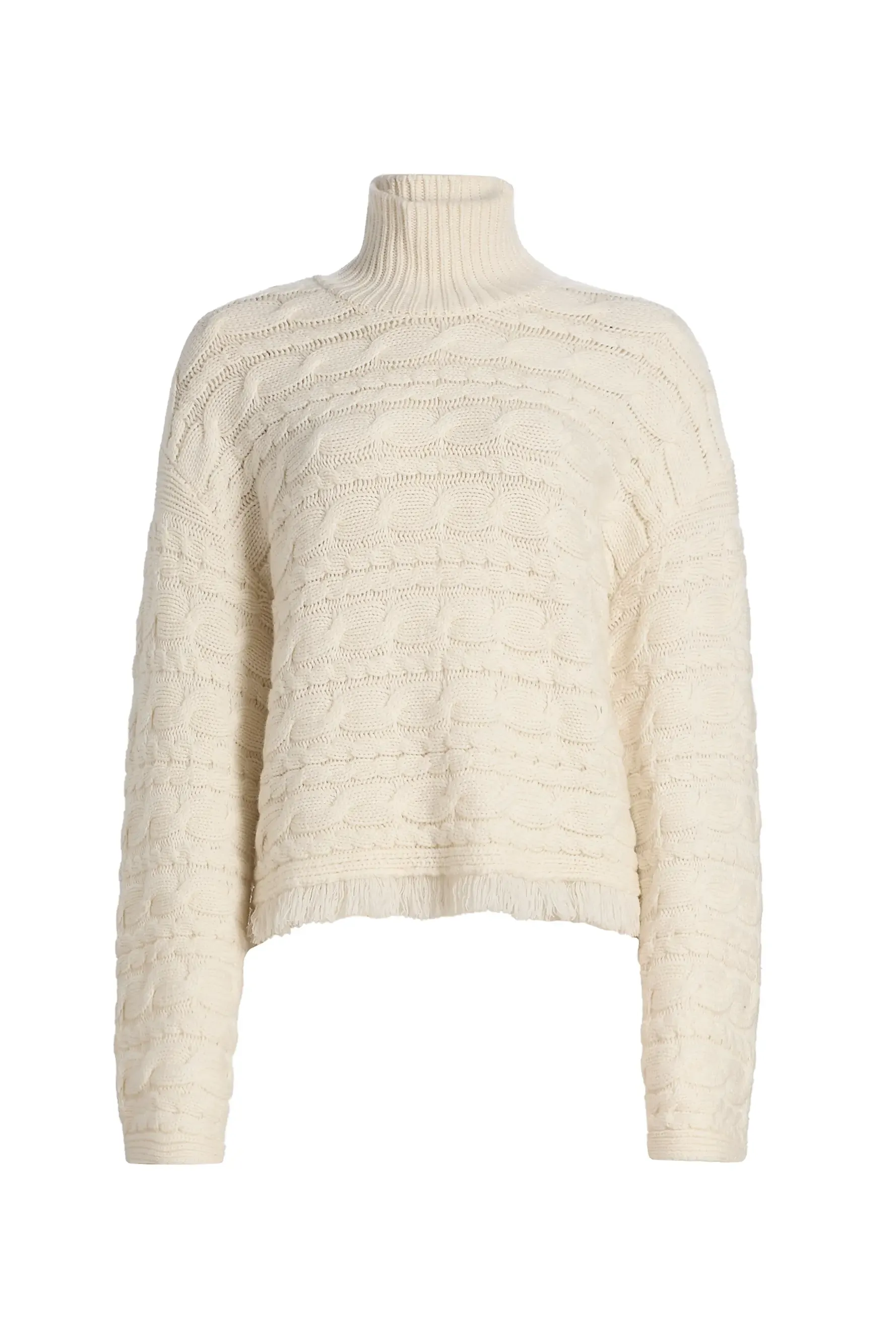 Cable-Knit Wool-Cashmere Turtleneck Sweater