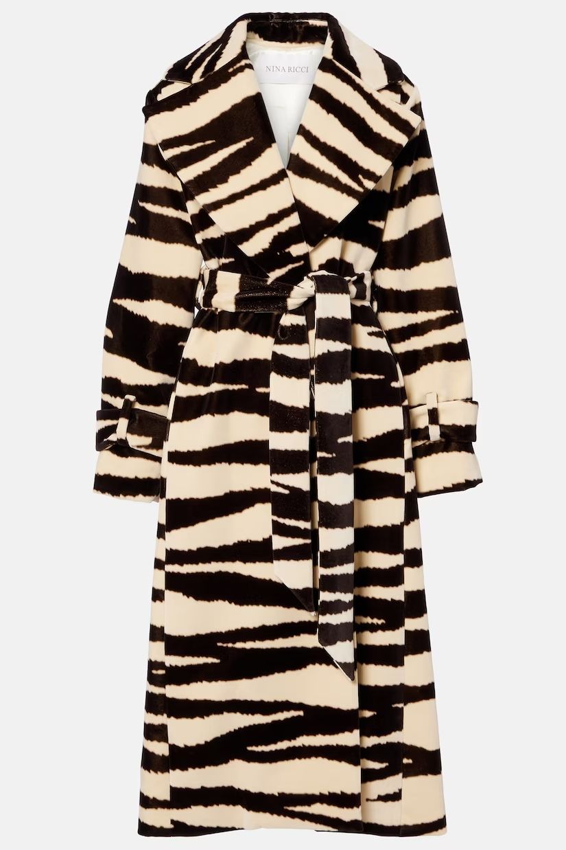 Ulla Johnson Zebra-Print Cotton Velvet Wrap Coat
