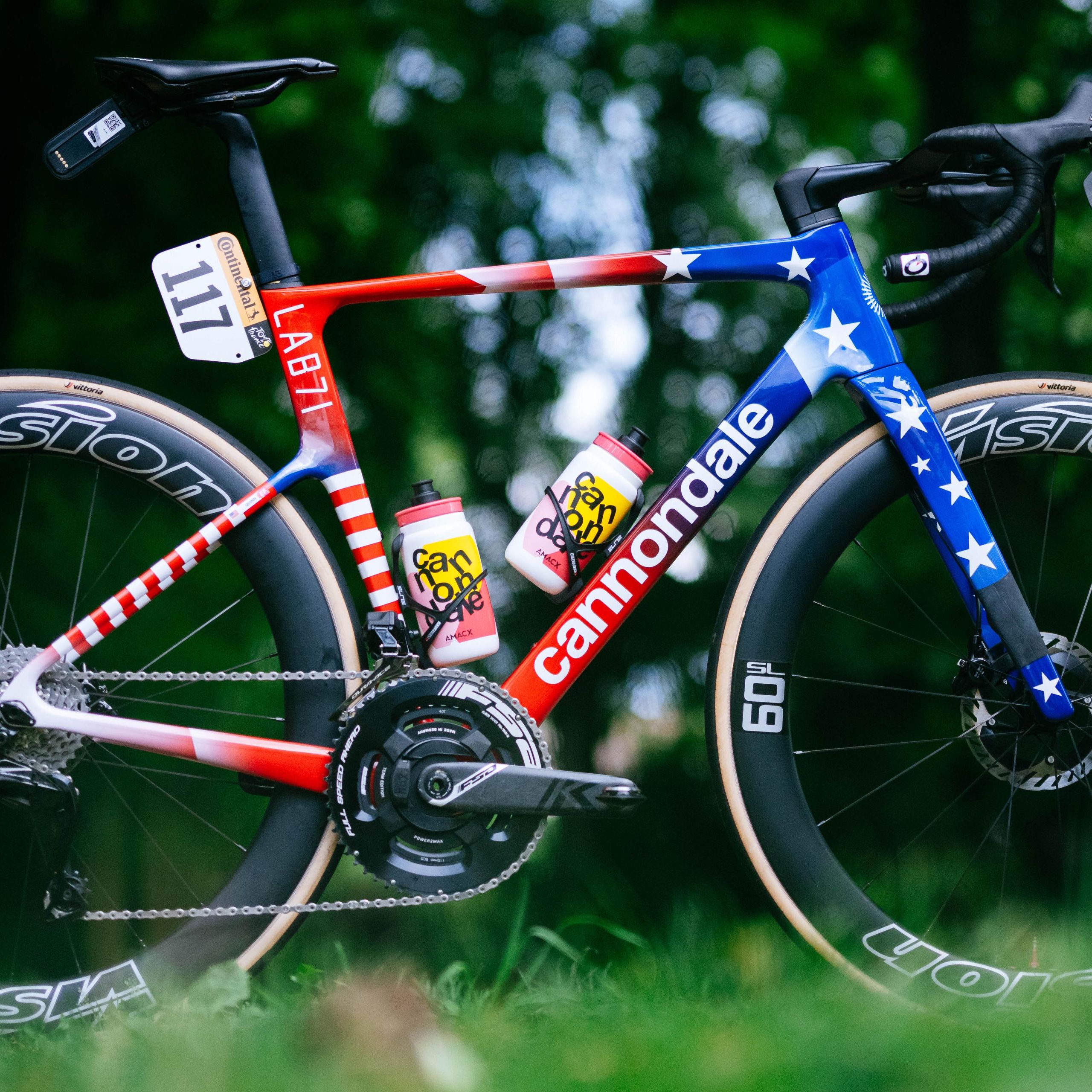 ビンテージMTB cannondale F6 人気のネオン グリップワイヤー新品 Sean Quinn's American flag themed national champion's Cannondale