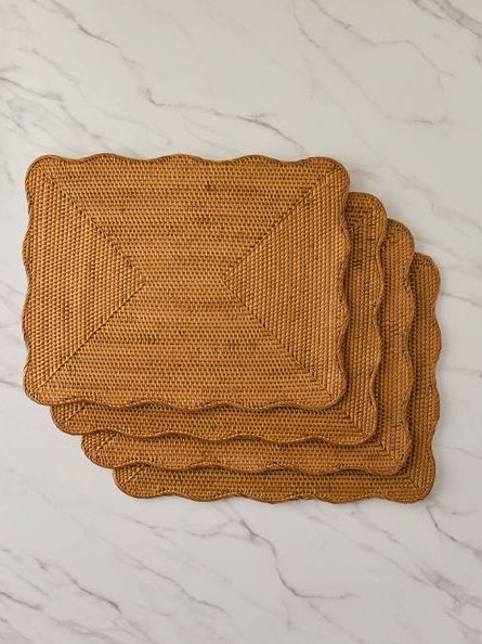 Tyna Rattan Placemats, Set of 4 