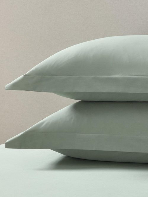 Pair of Plain-Dye Oxford Pillowcases - 200 Thread Count - Olive
