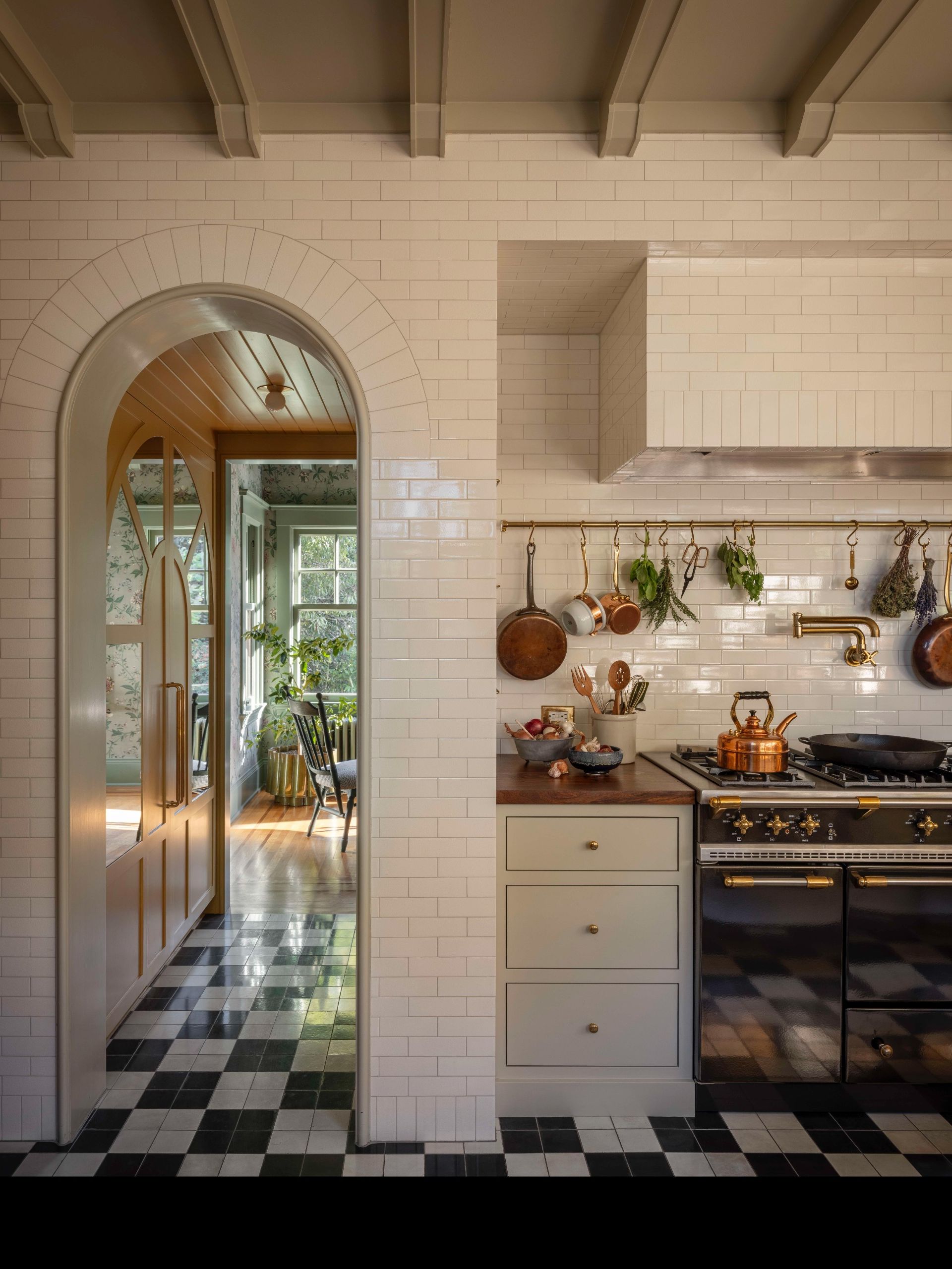 subway tile kitchen from floor to ceiling
