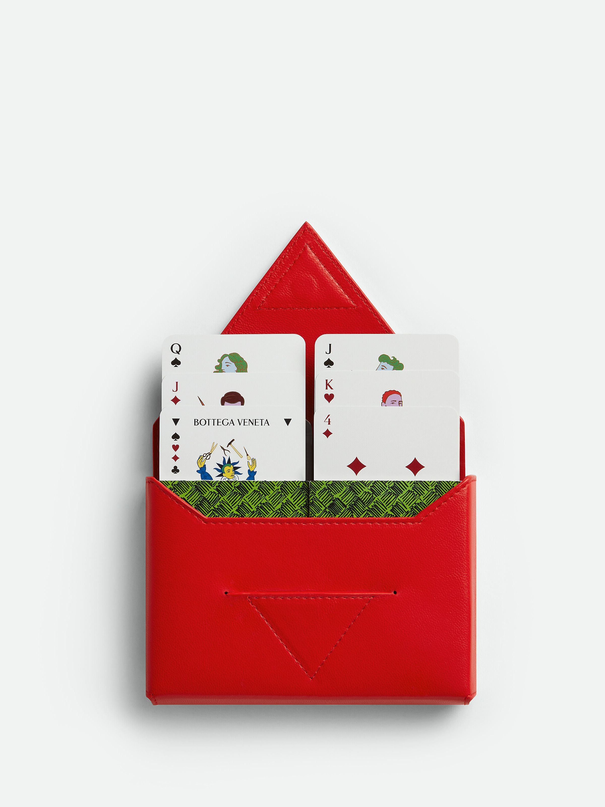 Playing Cards in Red Stone