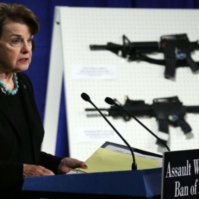 Feinstein Gun Dianne Feinstein Holding Gun