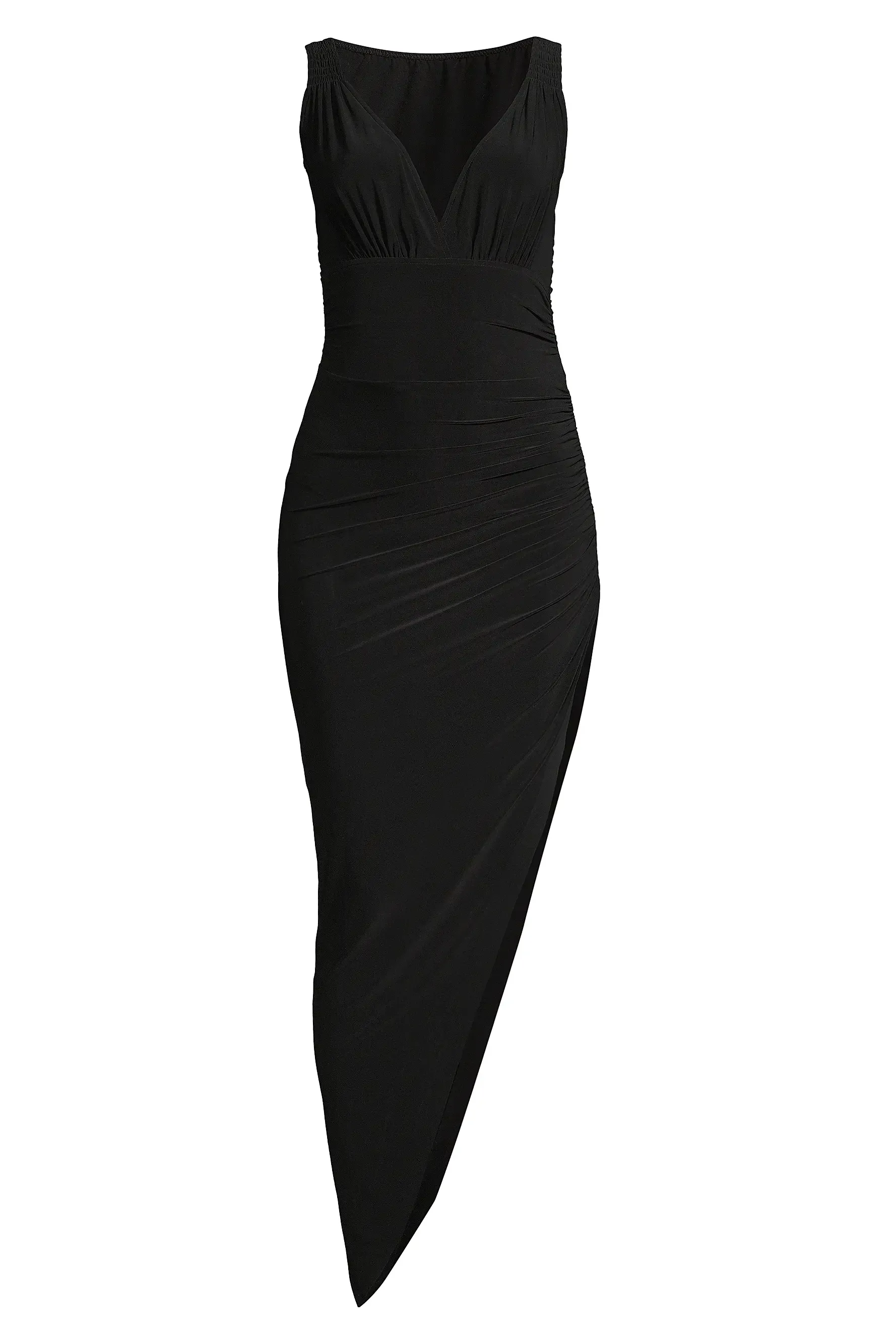 Tara Draped Asymmetric Jersey Gown