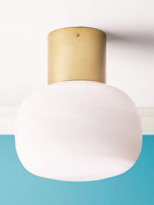 Charlotte Flush Light With Opaline Glass