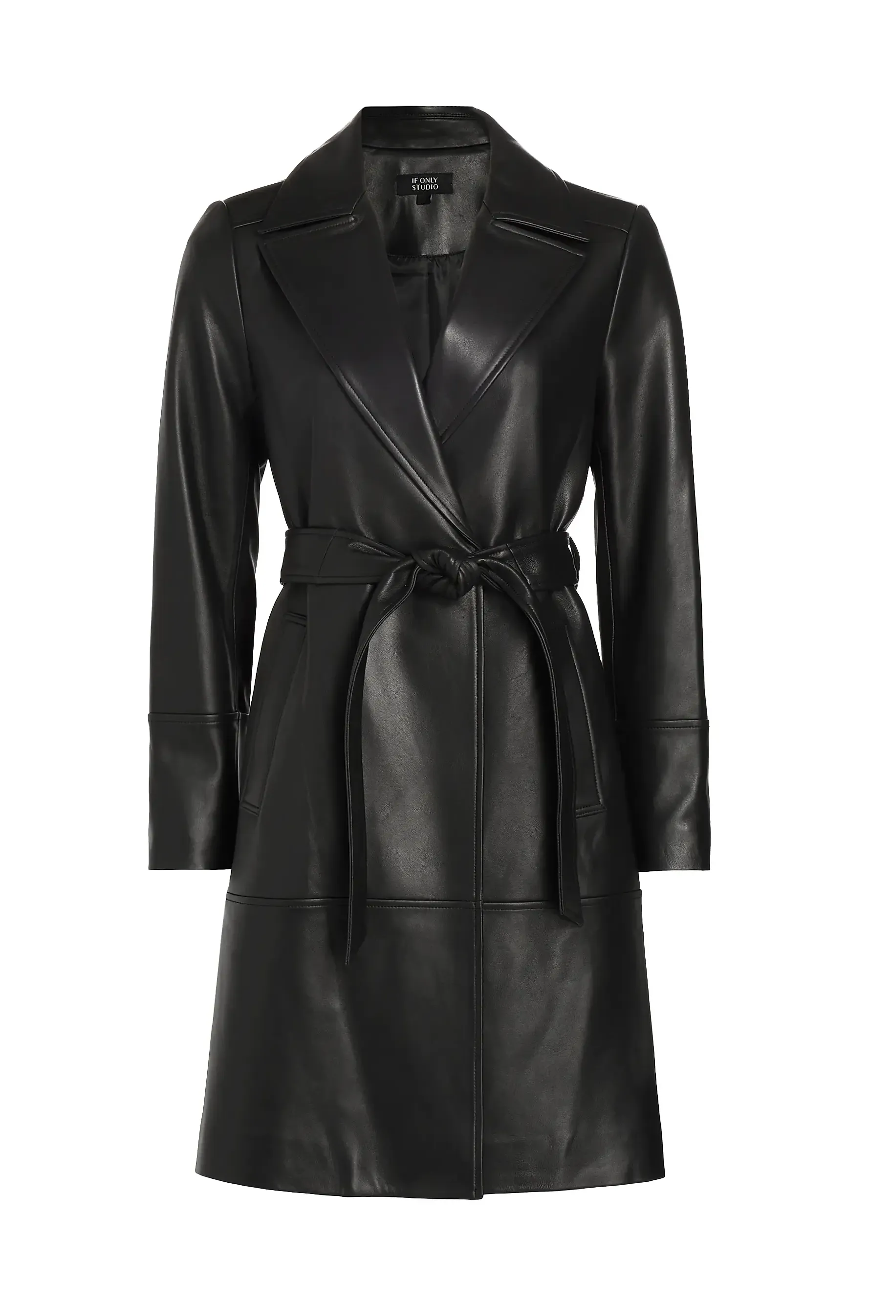 If Only Studio , Elizabetta Belted Leather Wrap Coat (Was $795)