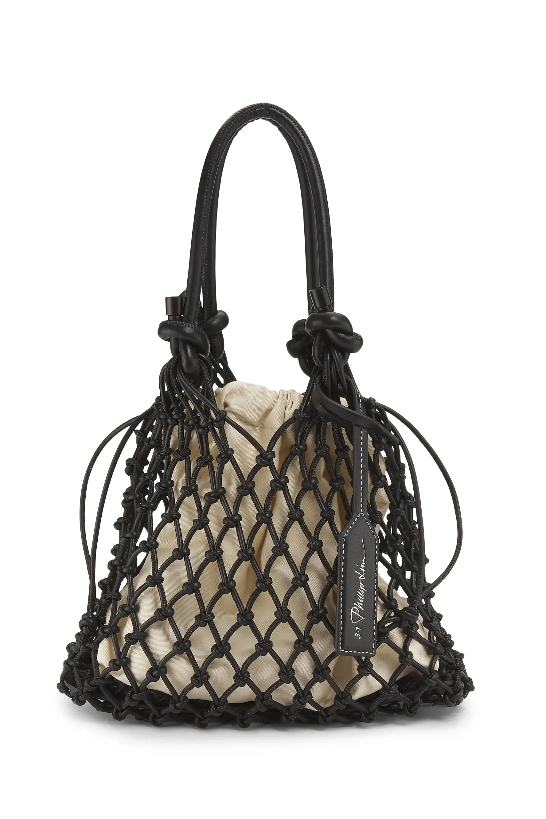 Mini Sac Macram&amp;eacute; Drawstring Top Handle Bag