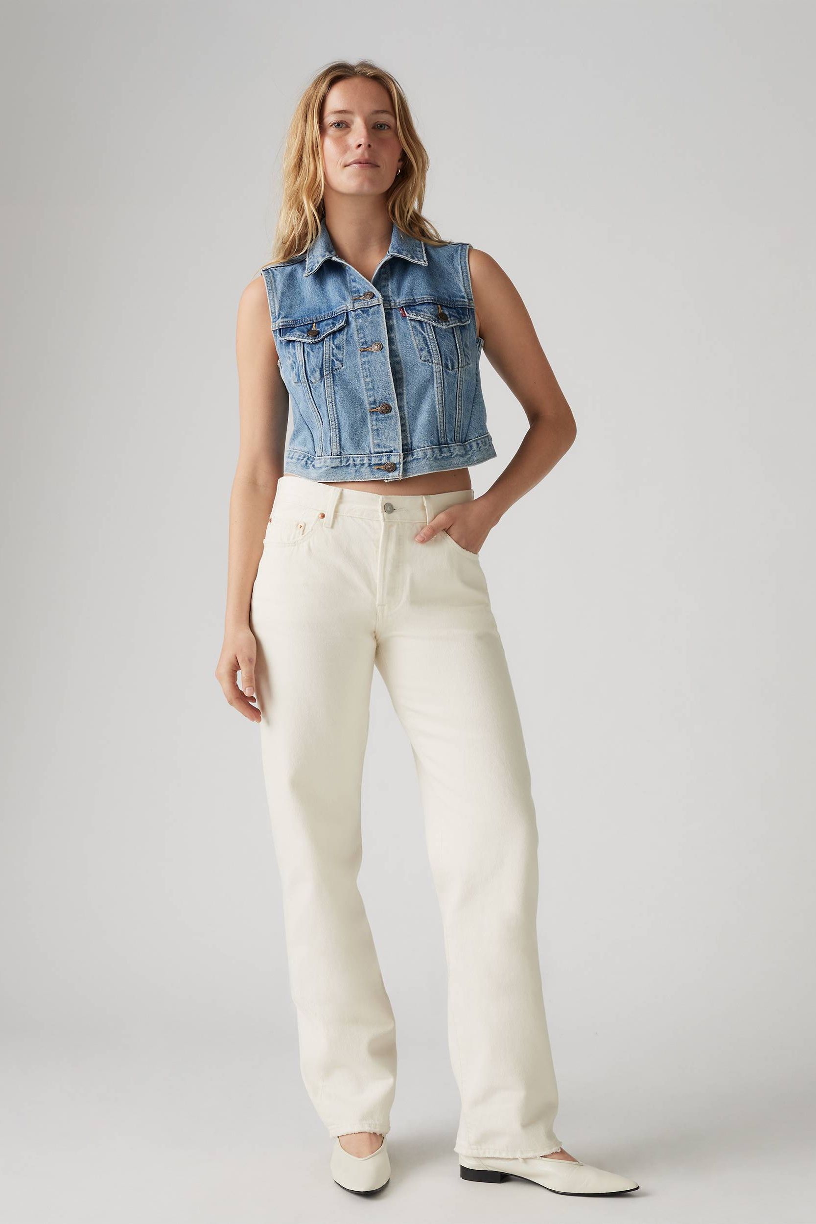 Levi&#039;s white 501 jeans