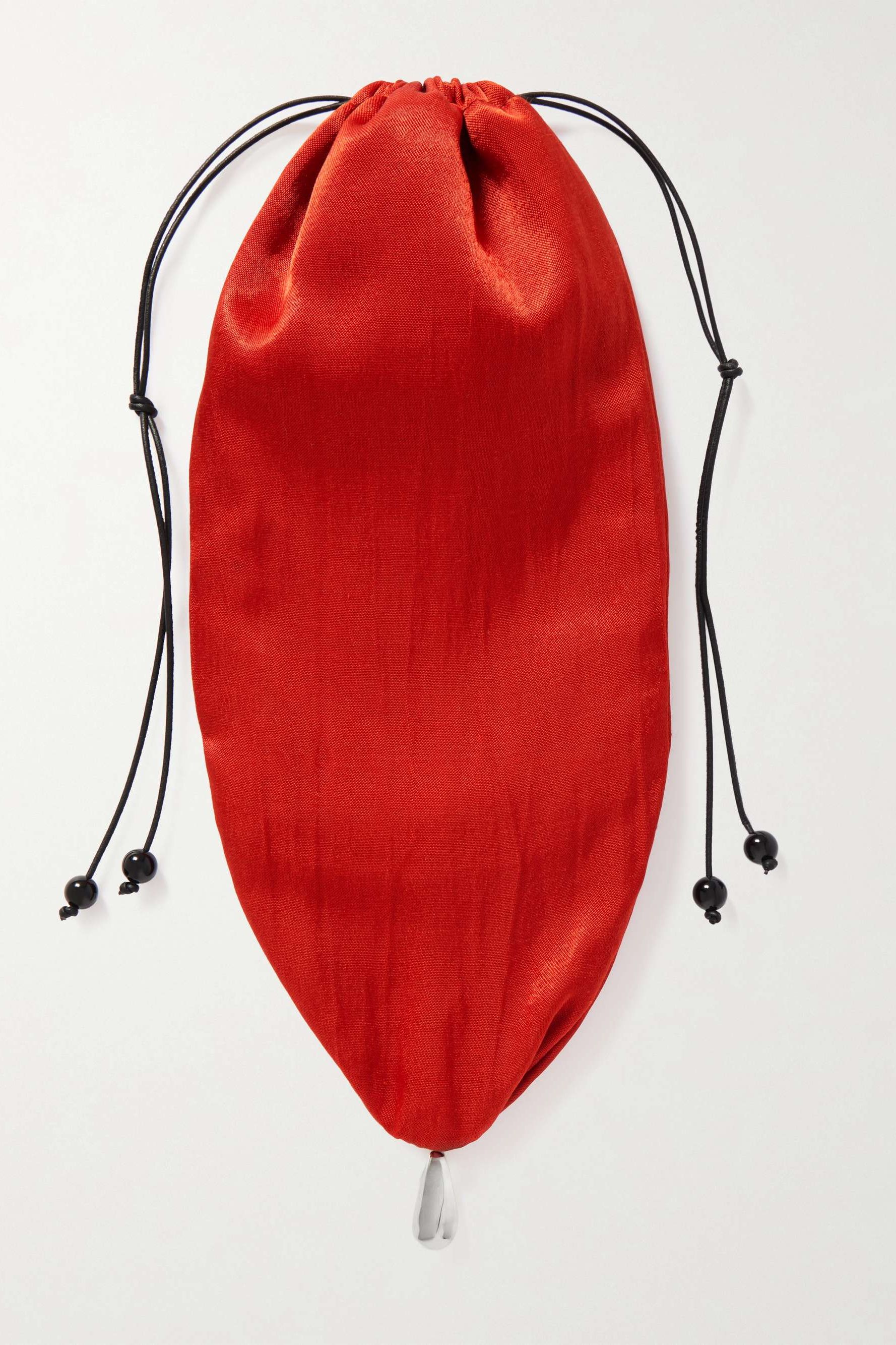 Teardrop Embellished Satin Drawstring Pouch