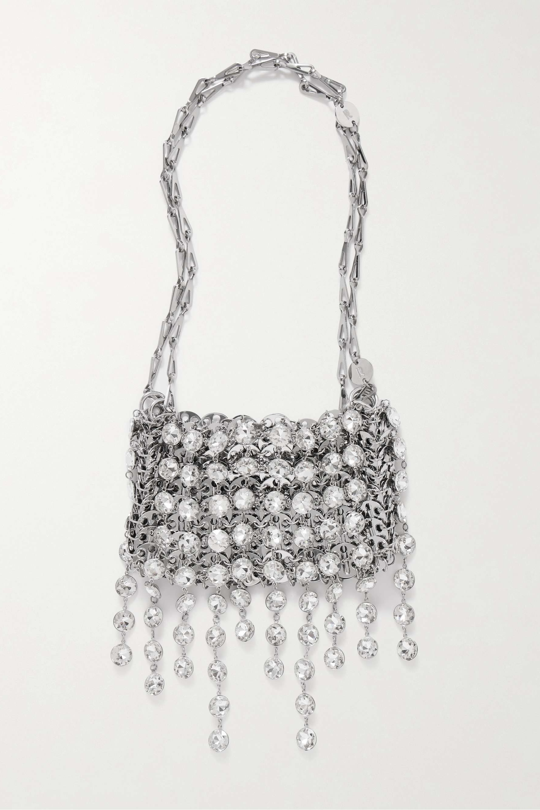 1969 Filet Crystal-Embellished Chainmail Shoulder Bag