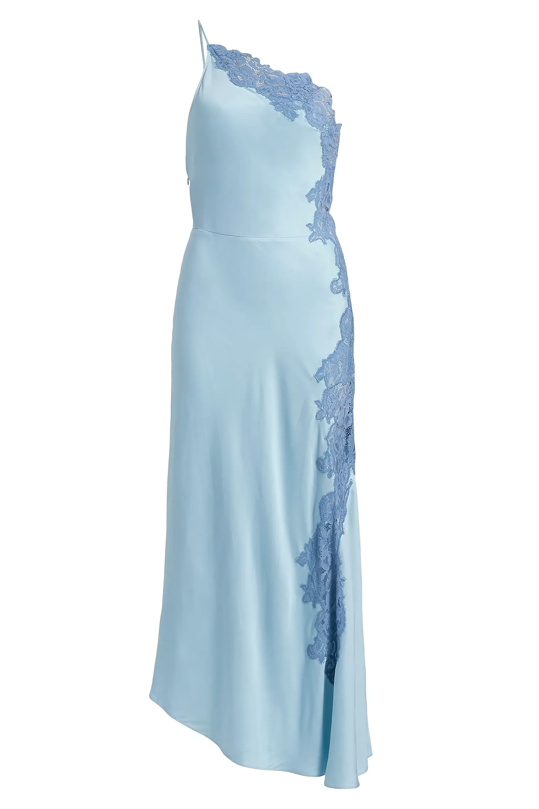 Lou Lace-Trim Satin Midi-Slipdress