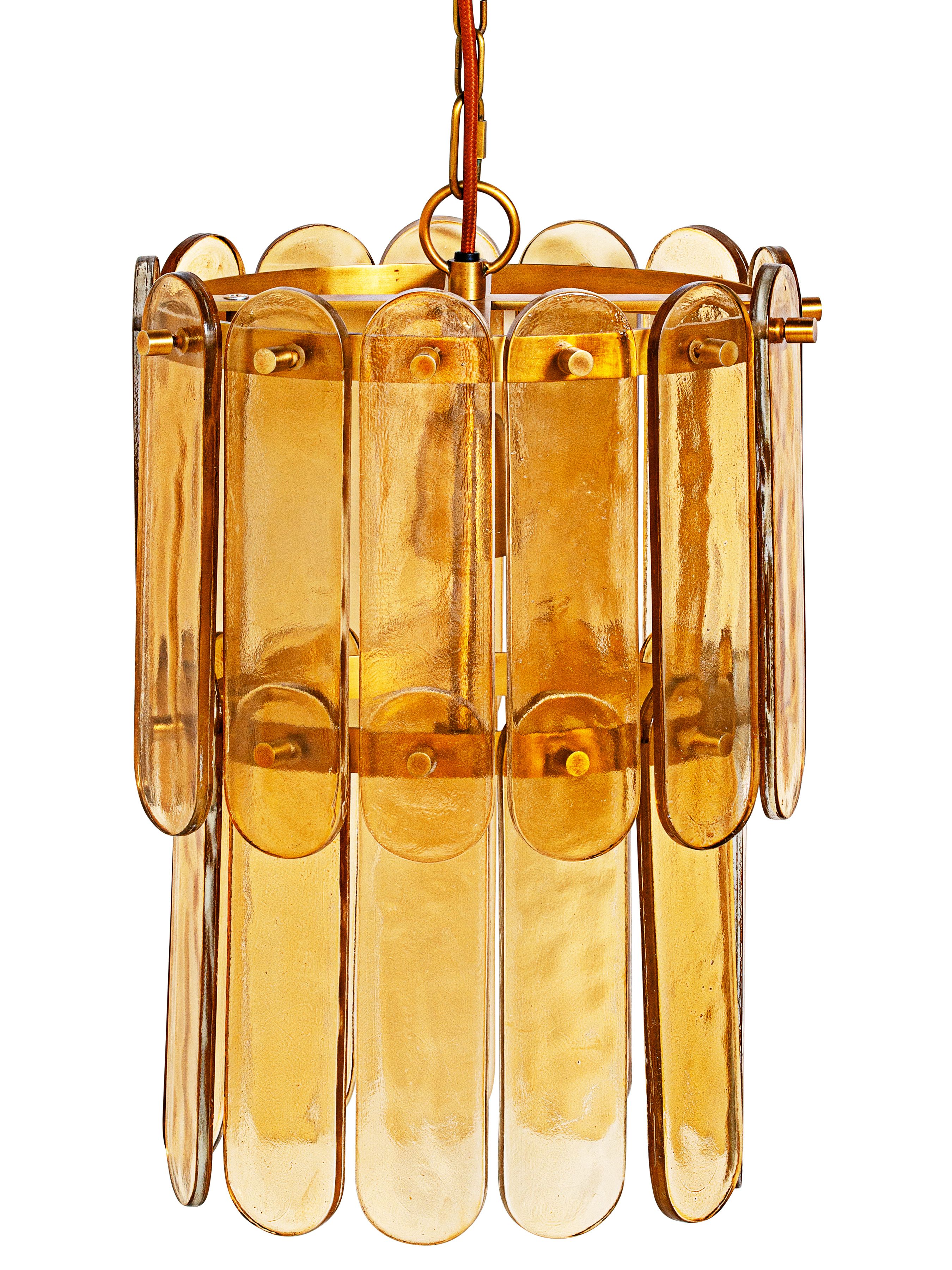 Itan recycled glass tiered pendant from Nkuku