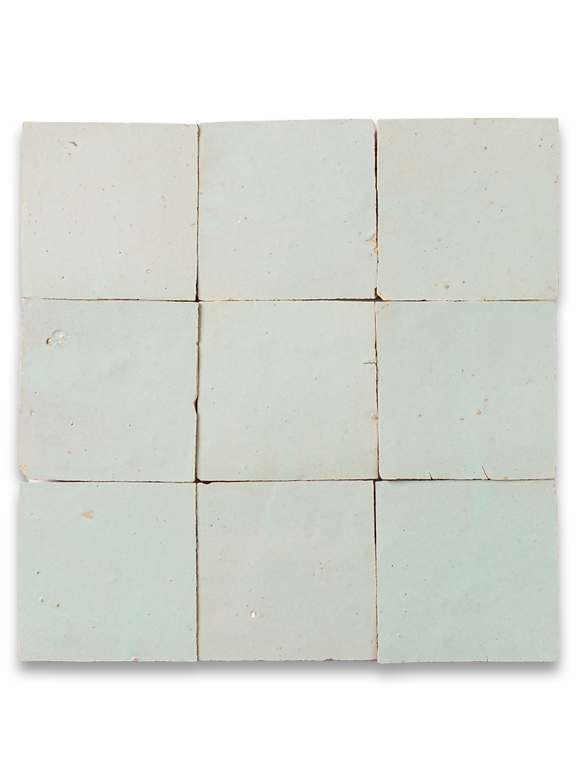 Ice Blue Zellige - 10cm X 10cm X 1.2cm