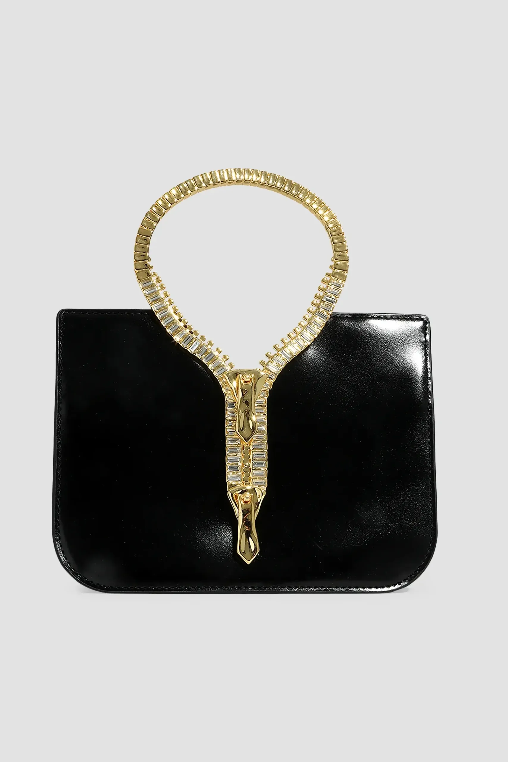 14k-Gold-Plated Zipper &amp;amp; Leather Top Handle Bag
