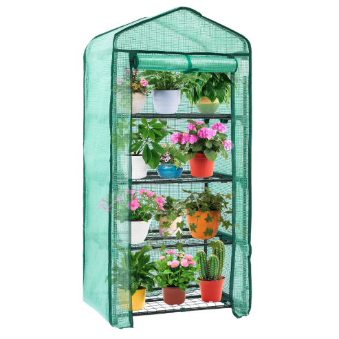 Ohuhu, Ohuhu Mini Greenhouse for Indoor Outdoor, Small Plastic Plant Green House 4-Tier Rack Stand Portable Greenhouses With Durable Pe Cover for Seedling, 2.5x1.6x5.2 Ft, Ideal Gardening Gifts for Women Men